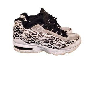 Nike Air Max 95 Premium Logo Print White Black 5Y 922173-102 Mens 5 Womens 6.5